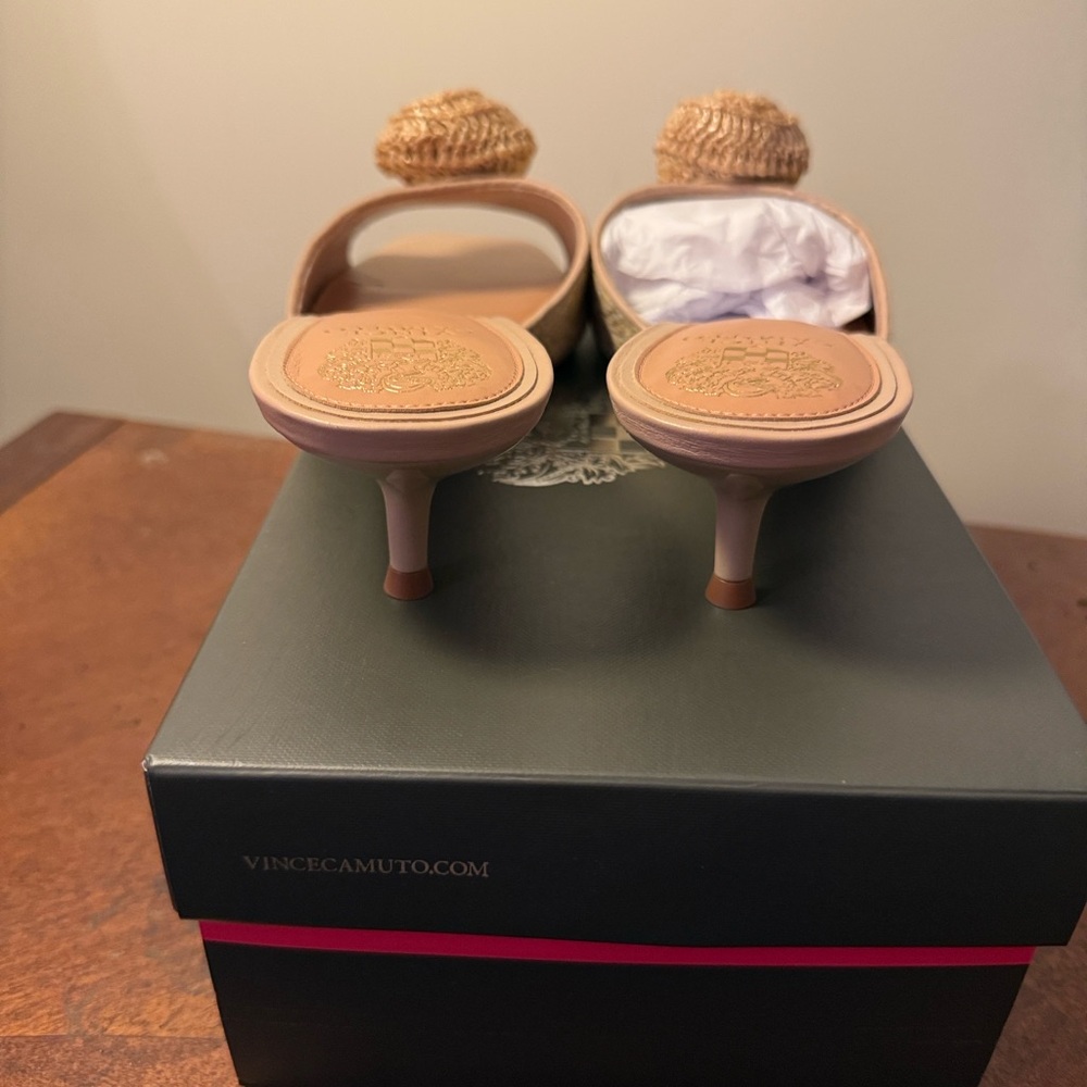 Vince Camuto Beige Woven Mules - Picture 15 of 15